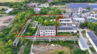 Suedliches Luftbild - Provisionsfrei! Bei Magdeburg: Halle + 3 geschossiges Funktionsgebäude auf 9954m² in Schönebeck