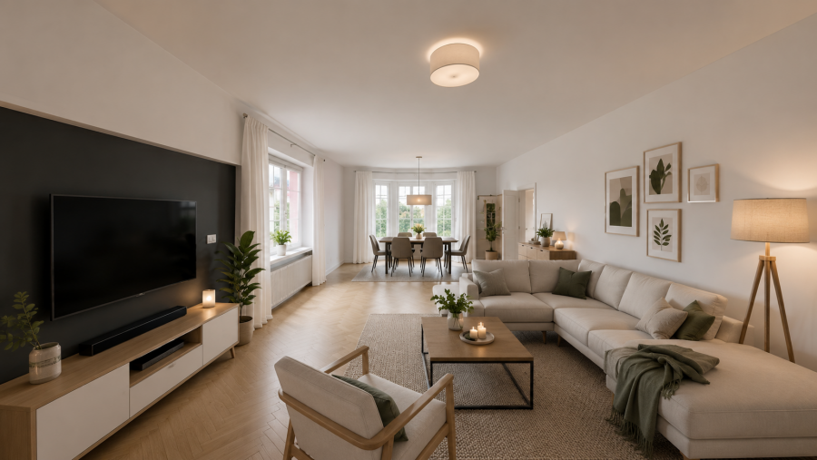 Visualisierung Wohnzimmer EG